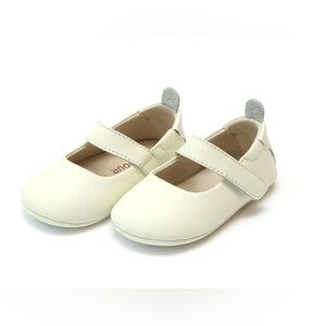 L’Amour Charlotte Crib Mary Jane in Ecru Leather - Size 1